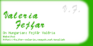 valeria fejfar business card